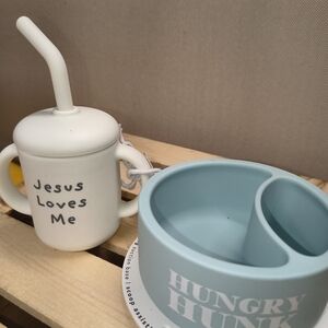 Sippy Cup And Suction Bowl For Kids ❤️ Non Spill 😍